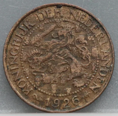 1 Cent 1926 Wilhelmina — Brons