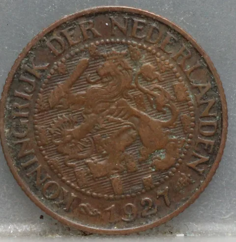 1 Cent 1927 Wilhelmina — Brons