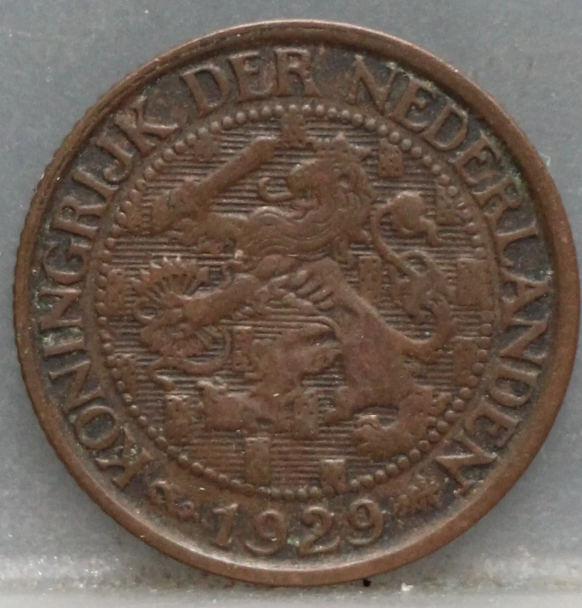 1 Cent 1929 Wilhelmina — Brons voorzijde