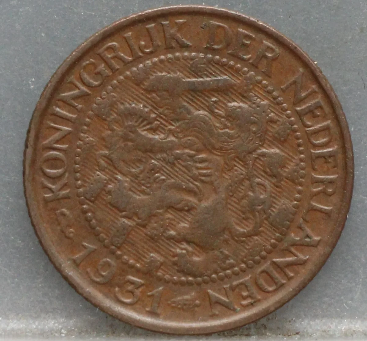 1 Cent 1931 Wilhelmina — Brons voorzijde