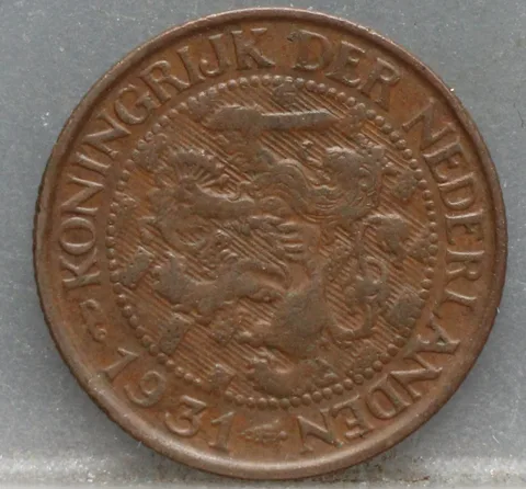 1 Cent 1931 Wilhelmina — Brons