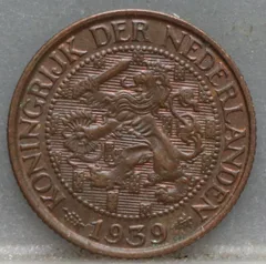 1 Cent 1939 - Brons voorzijde, Nederland