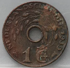 1 Cent 1939 – Nederlands-Indië – Brons voorzijde