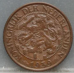 1 Cent 1939 Wilhelmina voorzijde