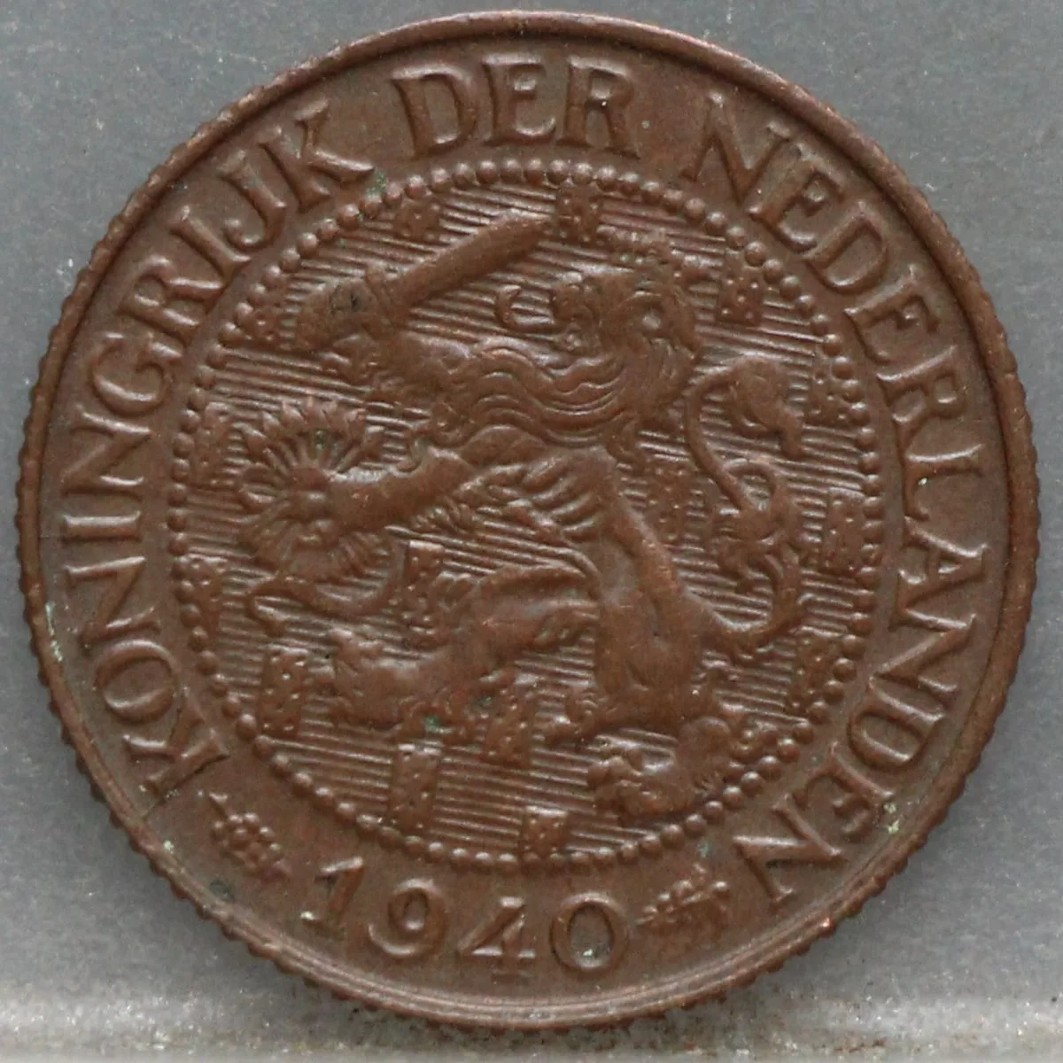 1 Cent 1940 — Brons voorzijde