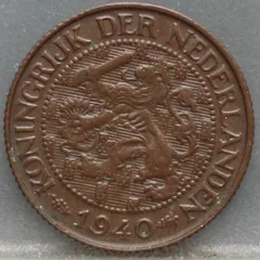 1 Cent 1940 — Brons voorzijde