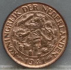 1 Cent 1941 — Brons voorzijde