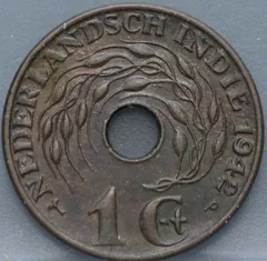 1 Cent 1942 P – Nederlands-Indië – Brons voorzijde