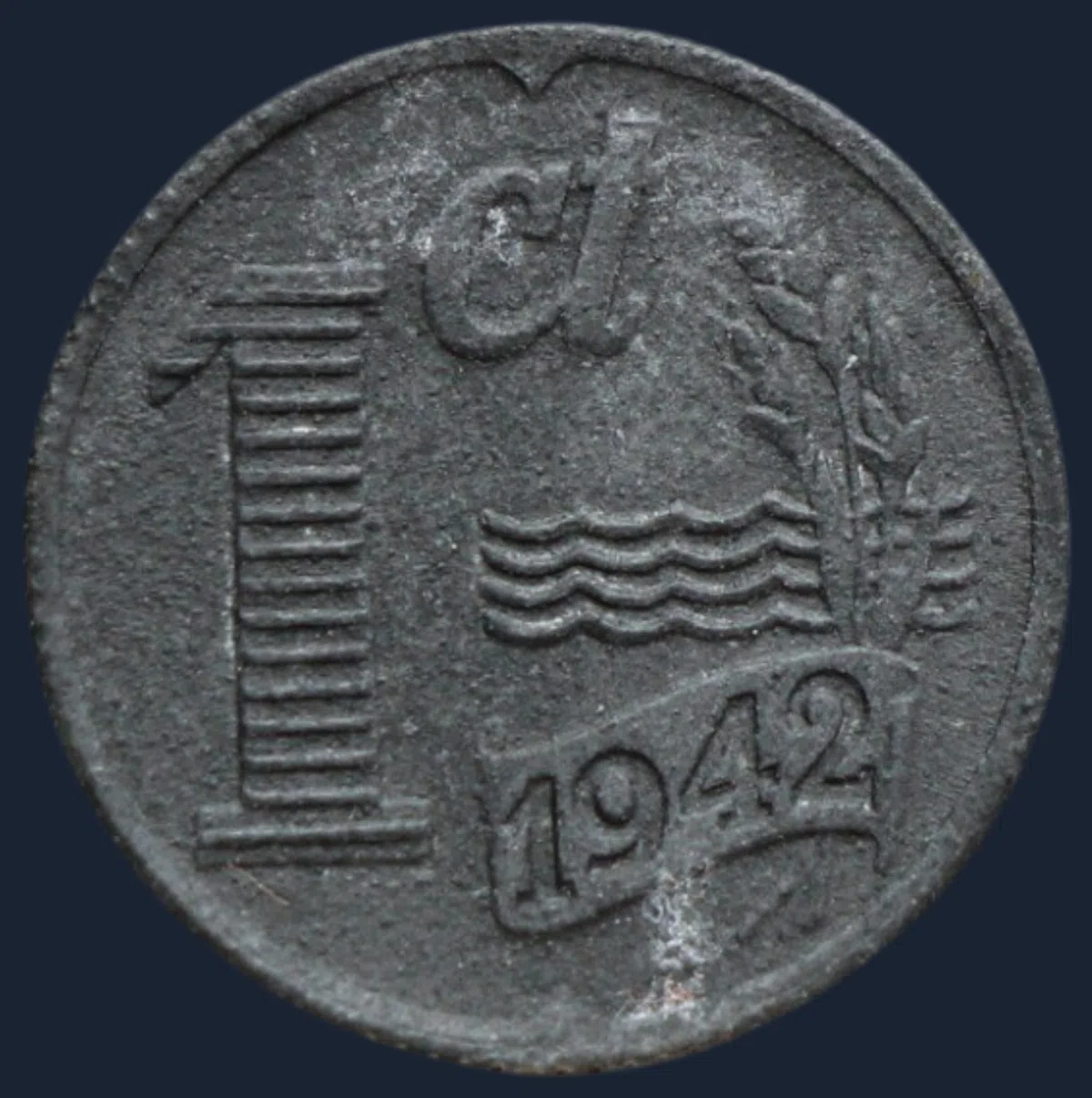 1 Cent 1942 Wilhelmina - zink