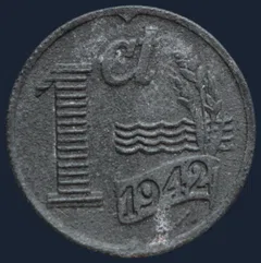 1 Cent 1942 Wilhelmina - zink