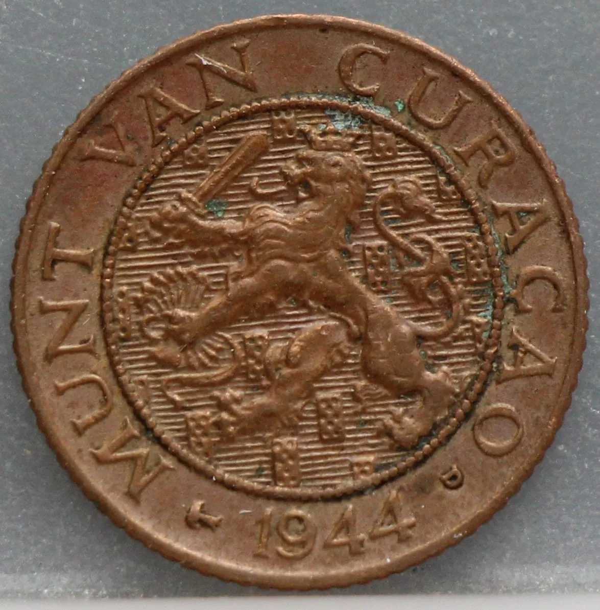1 Cent 1944 D – Curaçao – Brons voorzijde