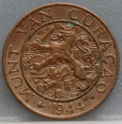 1 Cent 1944 D – Curaçao – Brons voorzijde