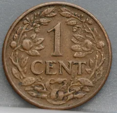 1 Cent 1944 D – Curaçao – Brons achterzijde