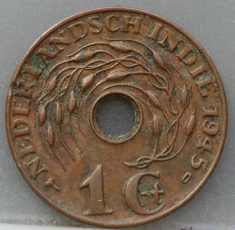 1 Cent 1945 D – Nederlands-Indië – Brons