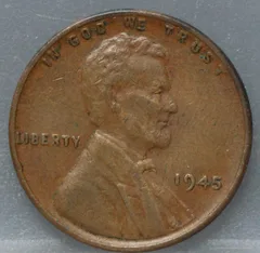 1 cent 1945 – one cent 1945 Lincoln voorzijde