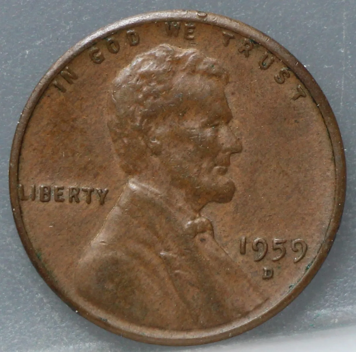 1 Cent 1959 D — Lincoln Cent Brons voorzijde, Verenigde Staten
