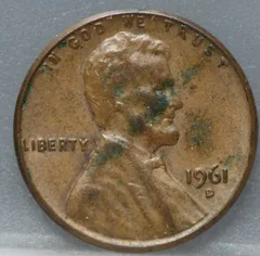 1 Cent 1961 (D) — Lincoln, Brons voorzijde, Verenigde Staten