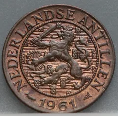1 Cent 1961 Nederlandse Antillen — Brons voorzijde