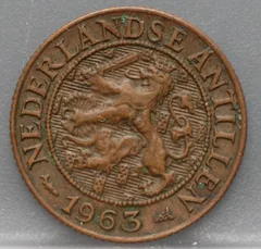 1 Cent 1963 Nederlandse Antillen — Brons voorzijde