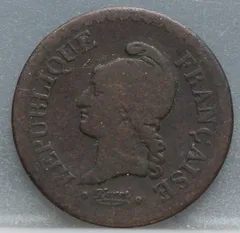 1 Centime 1848 (A) — Frankrijk achterzijde