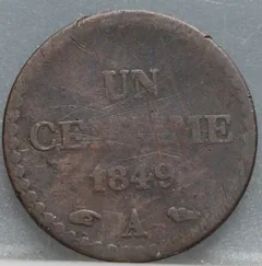 1 Centime 1849 Frankrijk voorzijde