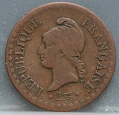 1 Centime 1849 Frankrijk achterzijde