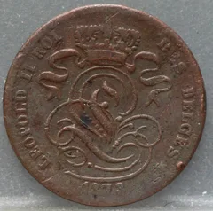 1 Centime 1873 België — Koper achterzijde