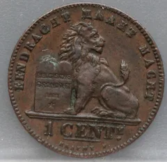 1 Centime 1887 België — Koper voorzijde