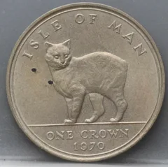 1 Crown 1970 Isle of Man — Koper-nikkel Manx Cat voorzijde, Koper-nikkel (Cupronikkel)