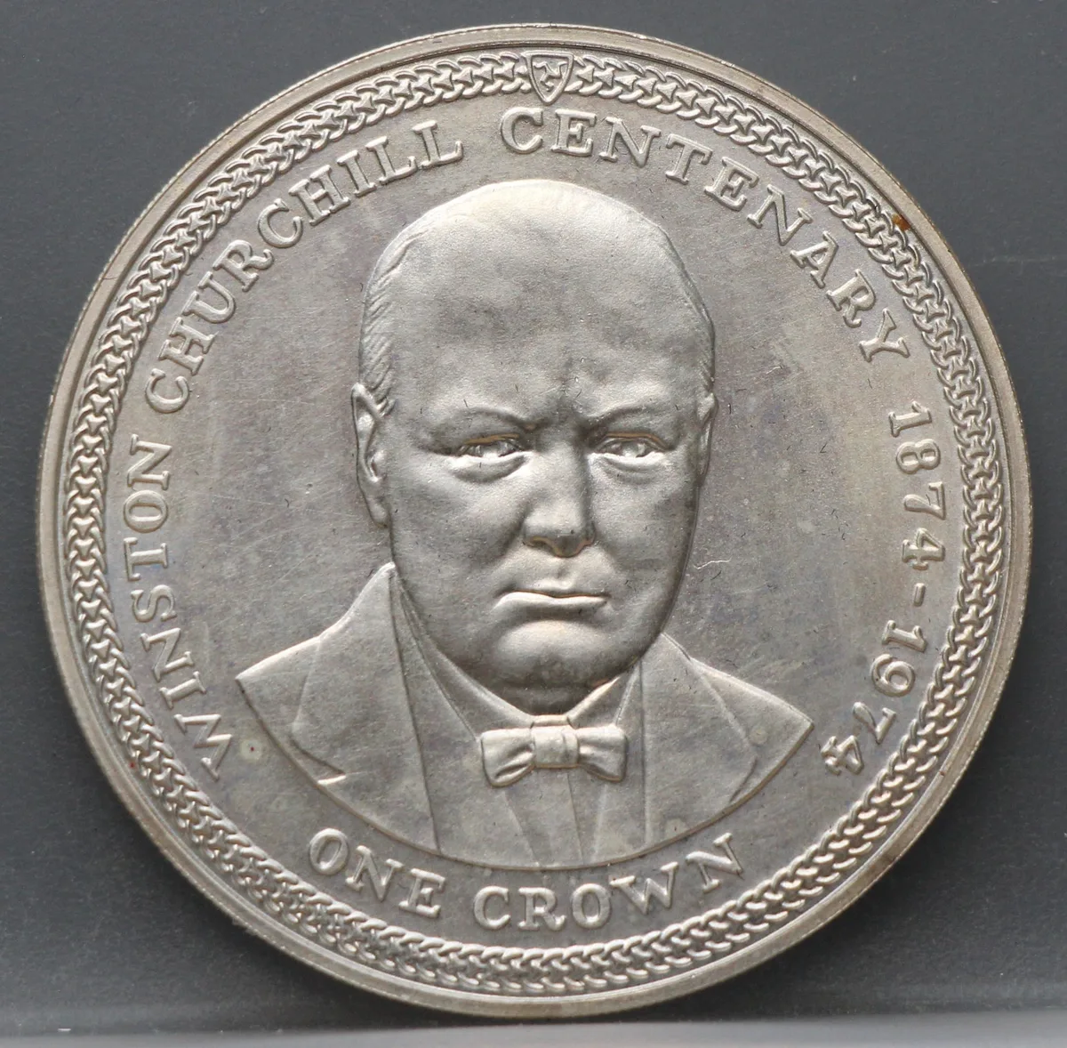 1 Crown 1974 Isle of Man — Winston Churchill Centenary voorzijde