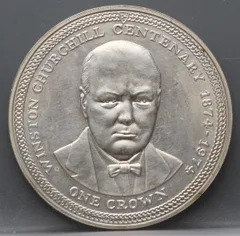 1 Crown 1974 Isle of Man — Winston Churchill Centenary voorzijde