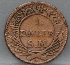1 Daler 1718 Zweden Koper — Flink och Färdig achterzijde
