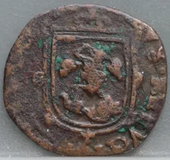 1 Duit 1639 Zwolle — Variant recht wapen (Type 2) achterzijde