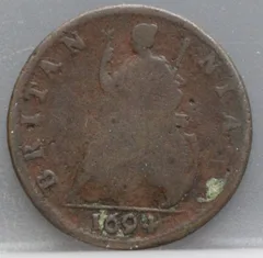 1 Farthing 1694 King William III and Mary II - Verenigd Koninkrijk - schaar voorzijde
