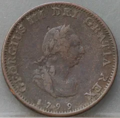1 Farthing 1799 Verenigd Koninkrijk — Koper voorzijde