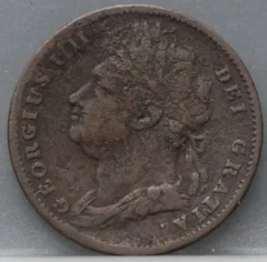 1 Farthing 1822 Verenigd Koninkrijk — Koper voorzijde