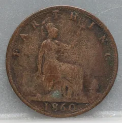 1 Farthing 1860 Verenigd Koninkrijk — Brons voorzijde