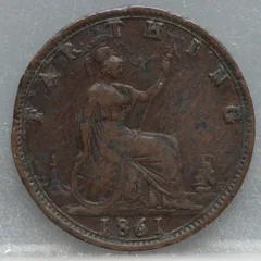 1 Farthing 1861 Verenigd Koninkrijk Brons voorzijde