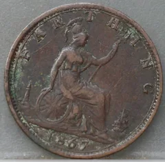1 Farthing 1867 Verenigd Koninkrijk — Brons achterzijde