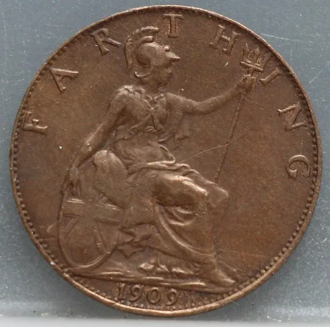1 Farthing 1909 Verenigd Koninkrijk Brons