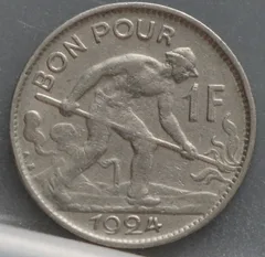 1 Franc 1924 Luxemburg — Cupronikkel voorzijde