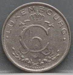 1 Franc 1924 Luxemburg — Cupronikkel achterzijde