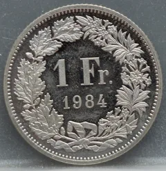 1 Franc 1984 Zwitserland — Cupronikkel voorzijde