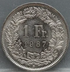 1 Franc 1987 Zwitserland — Cupronikkel voorzijde