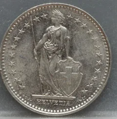 1 Franc 1988 Zwitserland — Cupronikkel achterzijde