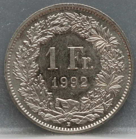 1 Franc 1992 Zwitserland — Cupronikkel