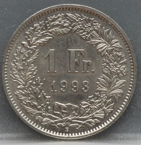 1 Franc 1993 Zwitserland — Cupronikkel
