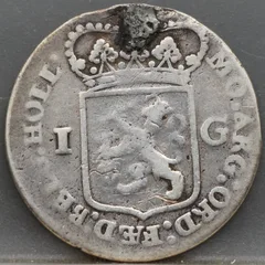 1 Gulden 1795 Holland — Bataafse Republiek Zilver achterzijde, Holland (Bataafse Republiek), Zilver (Ag)