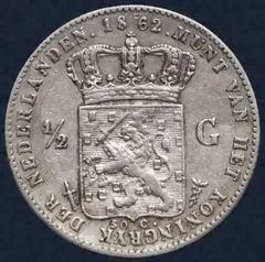 1 Gulden 1851 Willem III Zilver