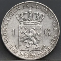 1 gulden 1863 - Willem 3 achterzijde